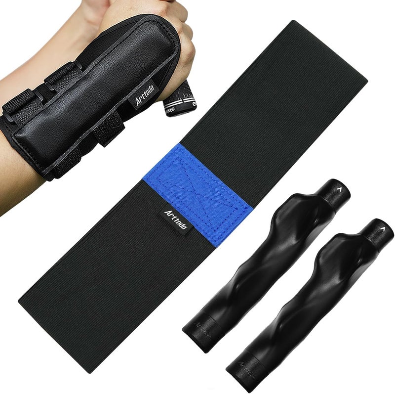 Arttodo Golf Training Kit with Arm Band & Wrist Strap, Golf Swing Training Aid to Correct Wrist Angle and Develop Muscle Memory for Beginner Golfers - Image 1